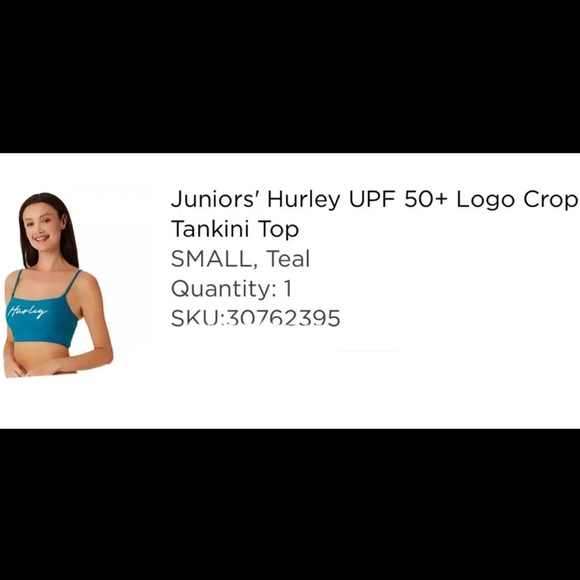 NWT Hurley Teal Tankini Bathing Suit - Picture 3 of 14